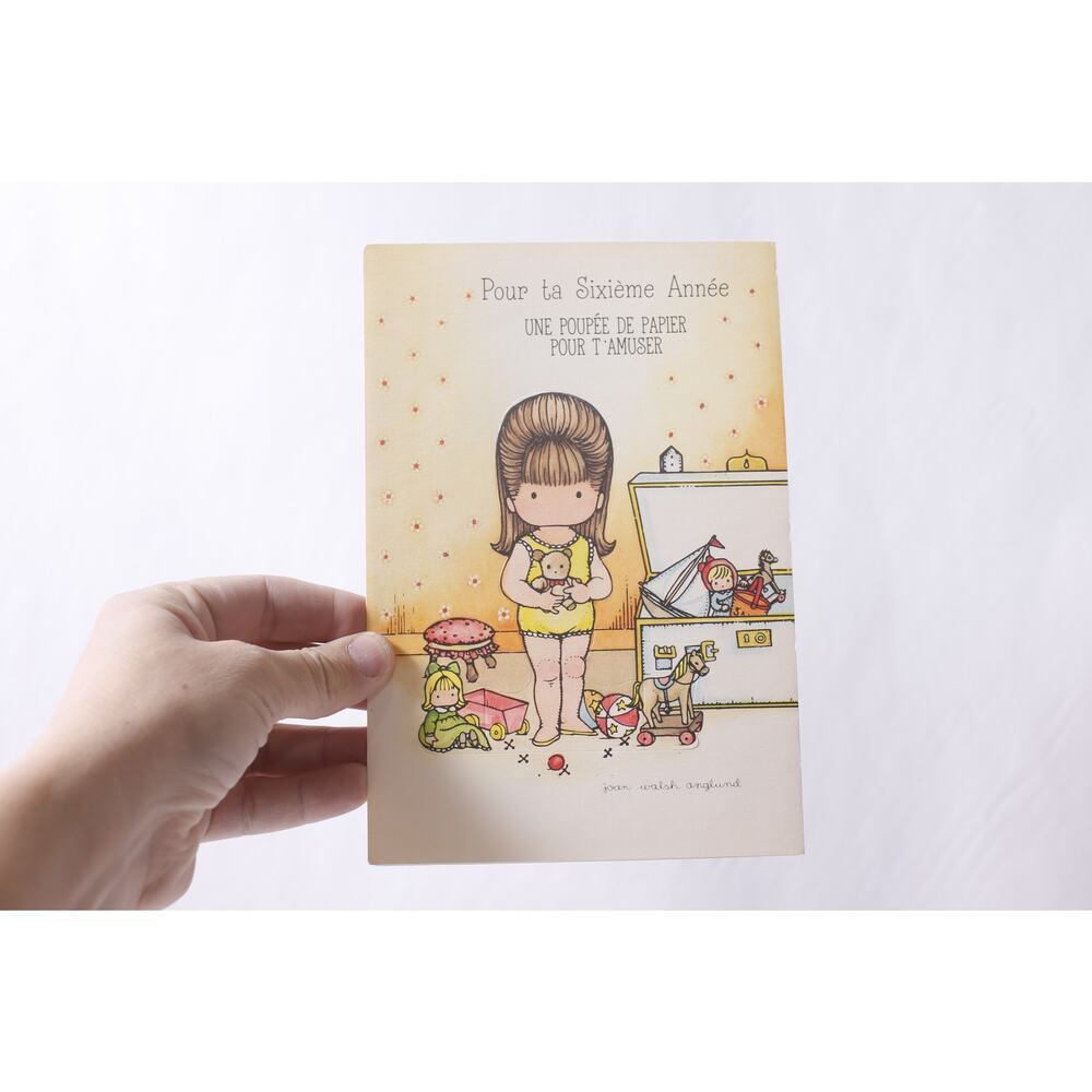 Uncut Joan Walsh Anglund Paper Doll French Greeting Card ~ 260427-WH M-17-08